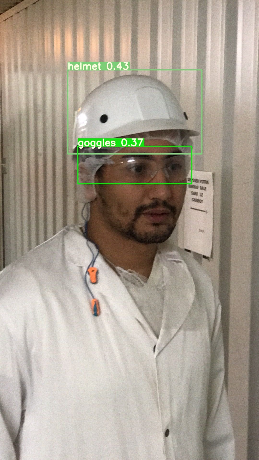 Détection EPI casque lunettes